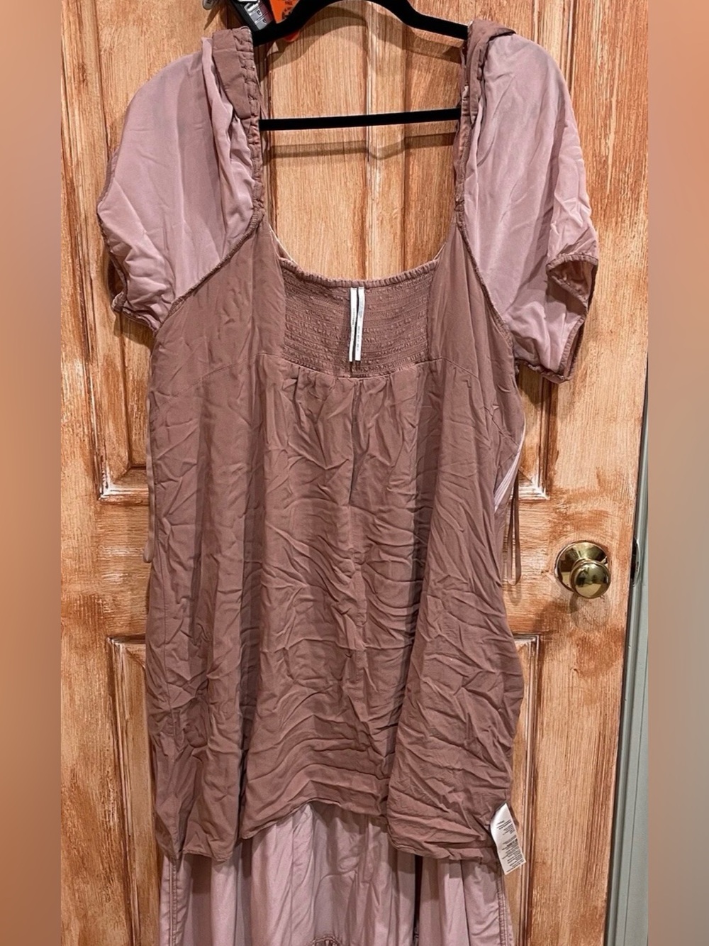 Anthropologie 22W Blush Pink Velvet Empire Waist Midi Plus Dress EUC 3X As-Is - Picture 10 of 12